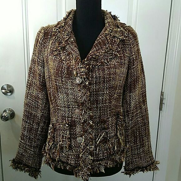 Connection 18 acrylic jacket with brown tones - Picture 1 of 8